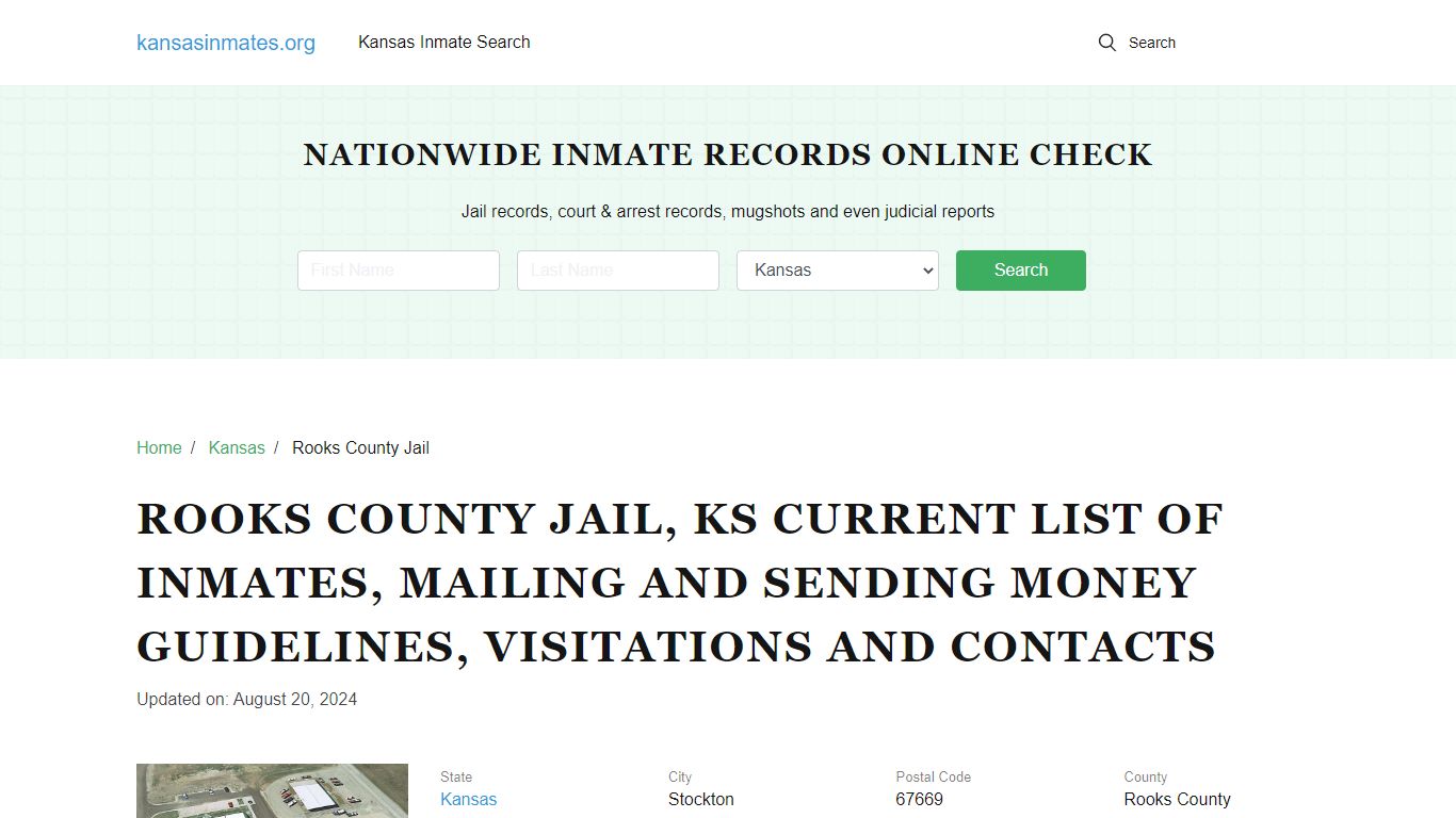 Rooks County Jail, KS: Offender Locator, Visitation & Contact Info